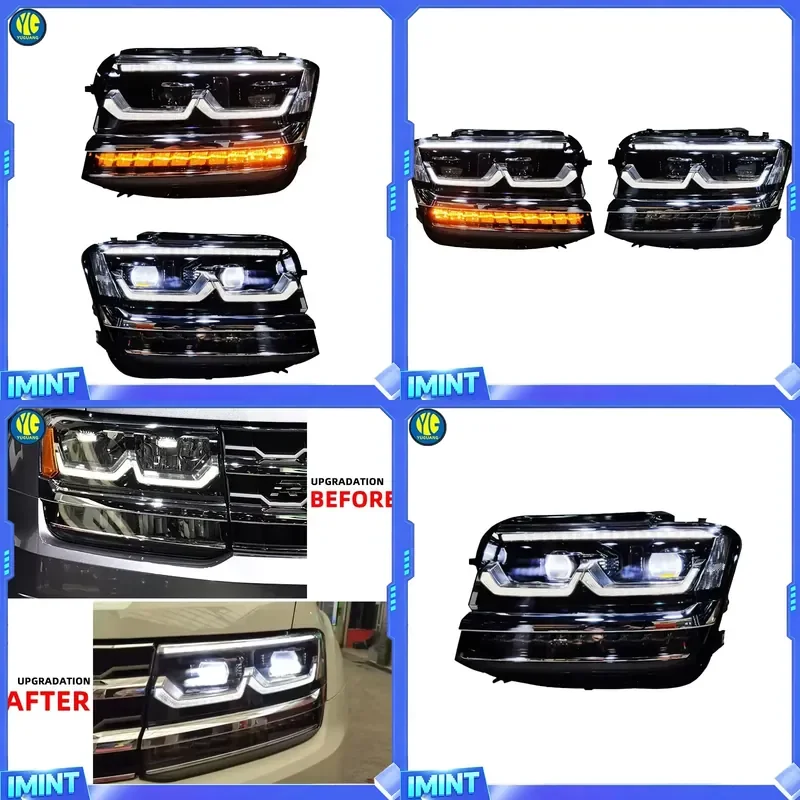 YU GUANG for Atlas 2017-2020 USA Headlamp Upgrade Tiguan Allspace Full LED Headlight Front Lamp Lights Assembly