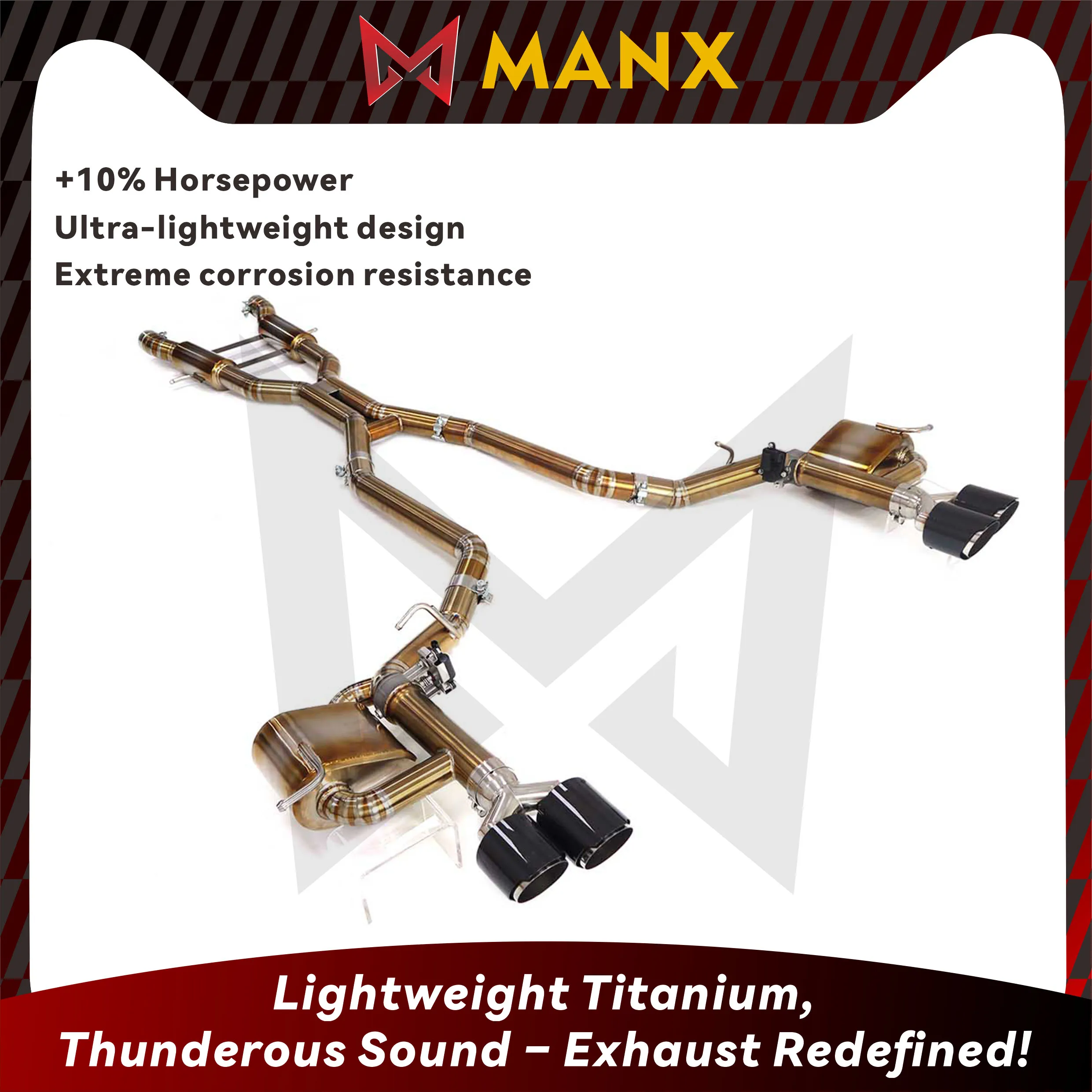 

MANX Titanium Alloy Exhaust Catback for Jeep Grand Cherokee SRT 6.2L With Muffler Valve Auto Tuning Exhausted System Pipes