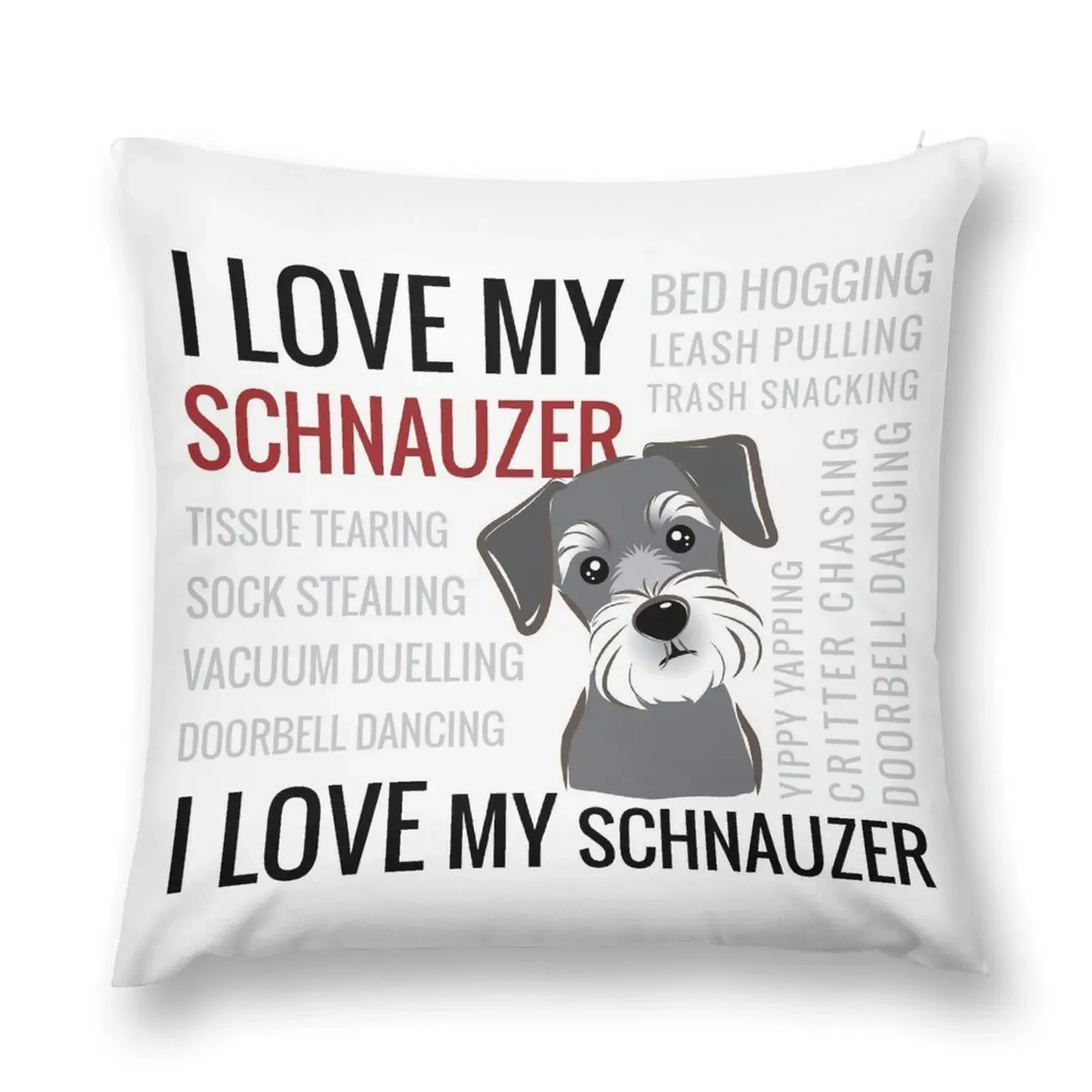 

I love my schnauzer Throw Pillow New year Christmas Pillowcase Christmas Covers pillow