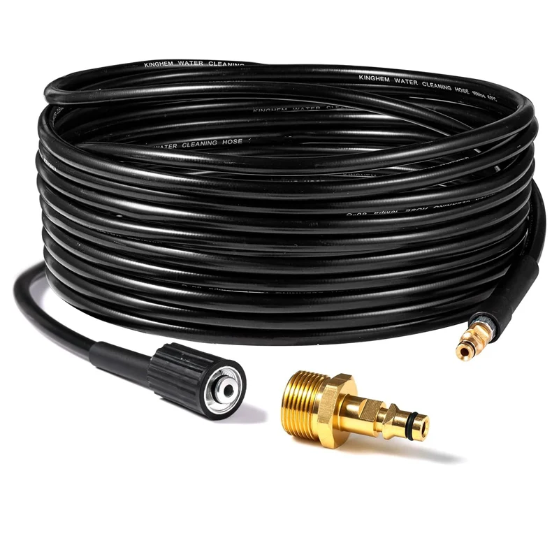 

High Pressure Washer Replacement Hose for Karcher K Series, Click Type Plug to M22-14mm Thread , with Quick Connect Adapter