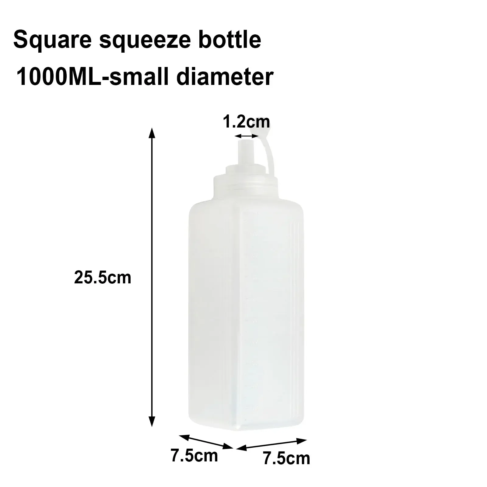 1pc 800/1000ML Squeeze Sauce Bottle Small Dia Dustproof Plastic Square Squeeze Tomato Salad Sauce Bottle Dressing Bottle