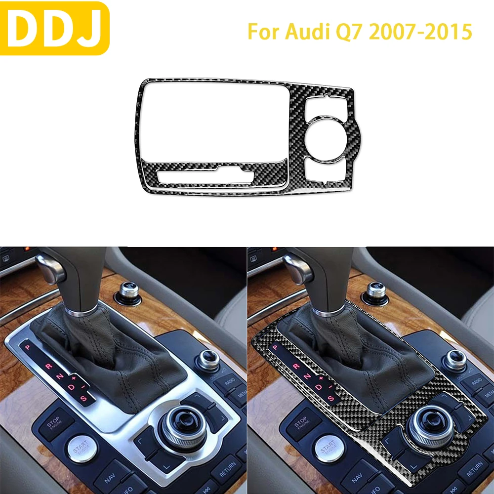 

For Audi Q7 2007-2015 Accessories Real Carbon Fiber Car Interior Gear Panel Sticker Modification Decoration Styling