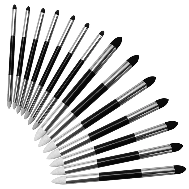 14 Pcs Blending Sponge Pen Double Headed Reusable Sketch Rub Pen Washable Sketch Rubbing Sponge Brush Art Sketch Pens