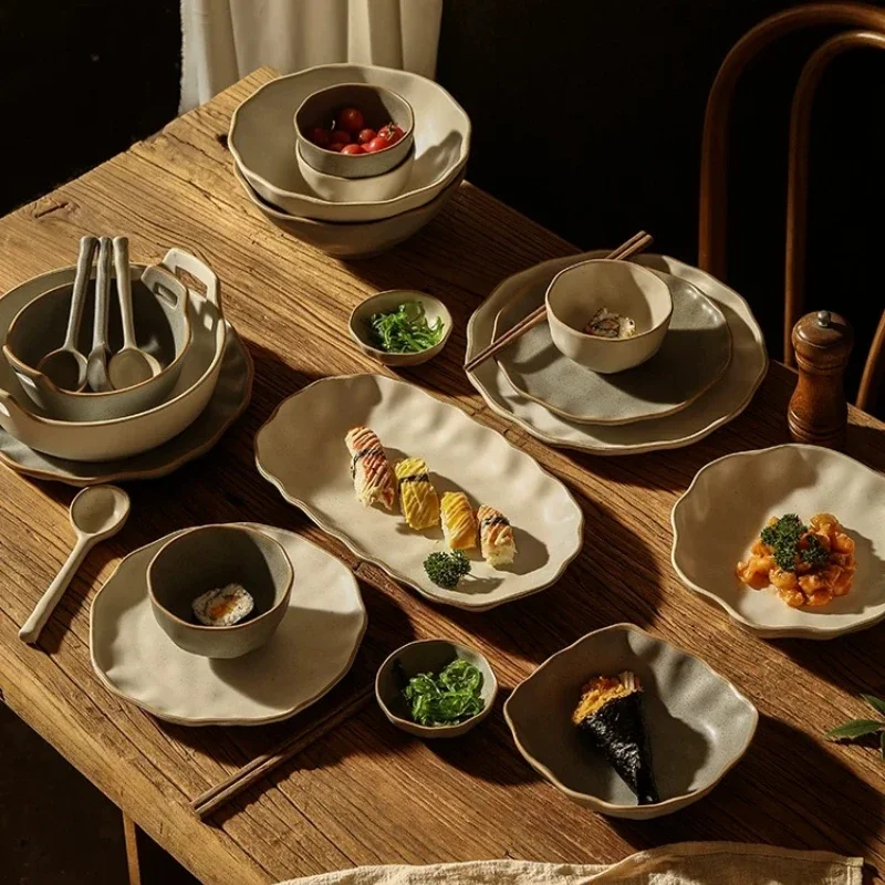 Modern Unique Dinner Set Plates Friendly Aesthetic Elegant Luxury Dinner Set Ceramic Kitchen Italian Bajilla Ceramica Dinnerware
