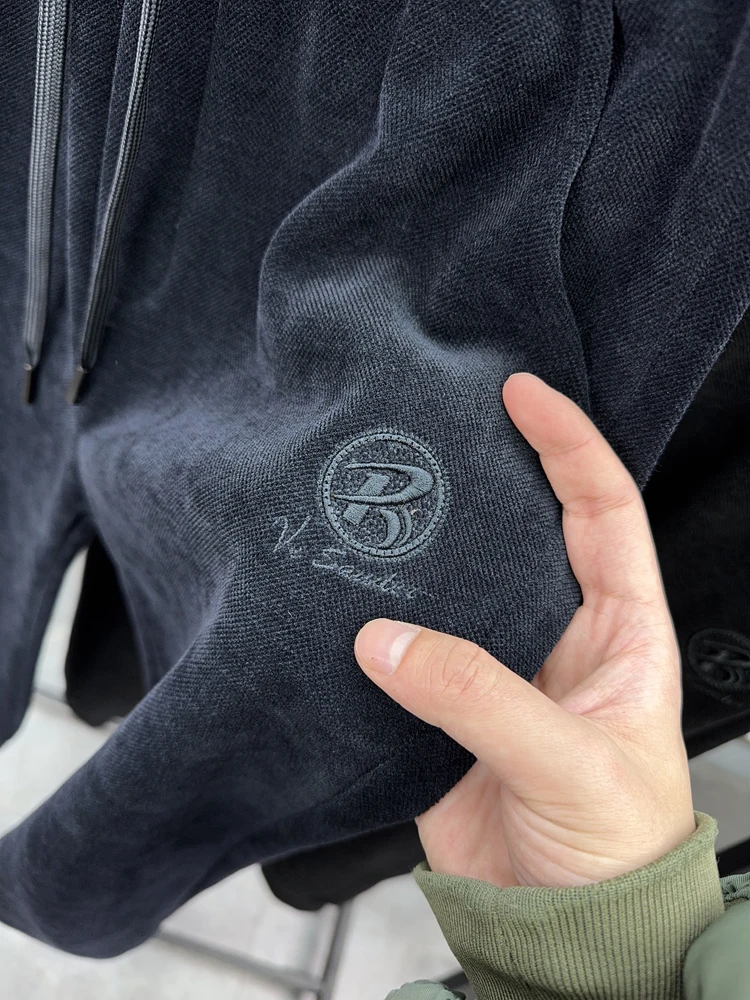 

Svip Sli Men's Comfortable Embroidered Slim Fit Trousers Spring Faion Casual Pants Cuffed Cone-aped Leisure Trousers