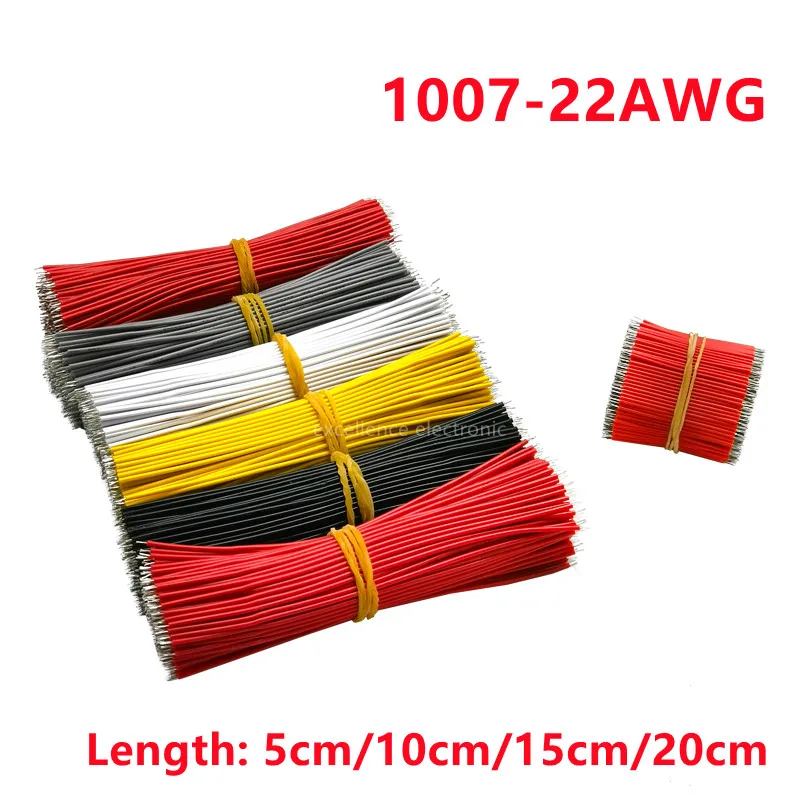 50Pcs 22AWG Tin-Plated PCB Solder Cable 1007-22AWG 5/10/15/20cm Fly Jumper Wire Cable Tin Conductor Wires Connector Wire