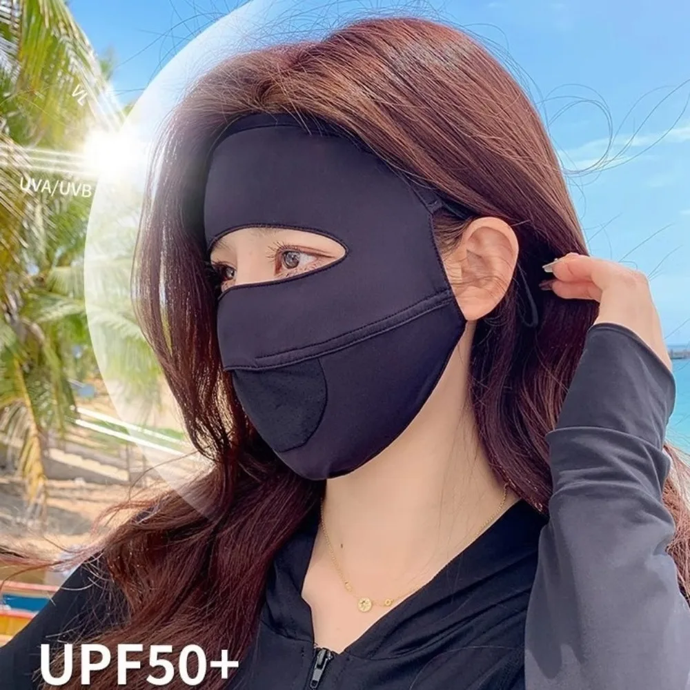 New Breathable Ice Silk Mask Anti-UV Traceless Riding Face Mask Facial Gini Outdoor Sports