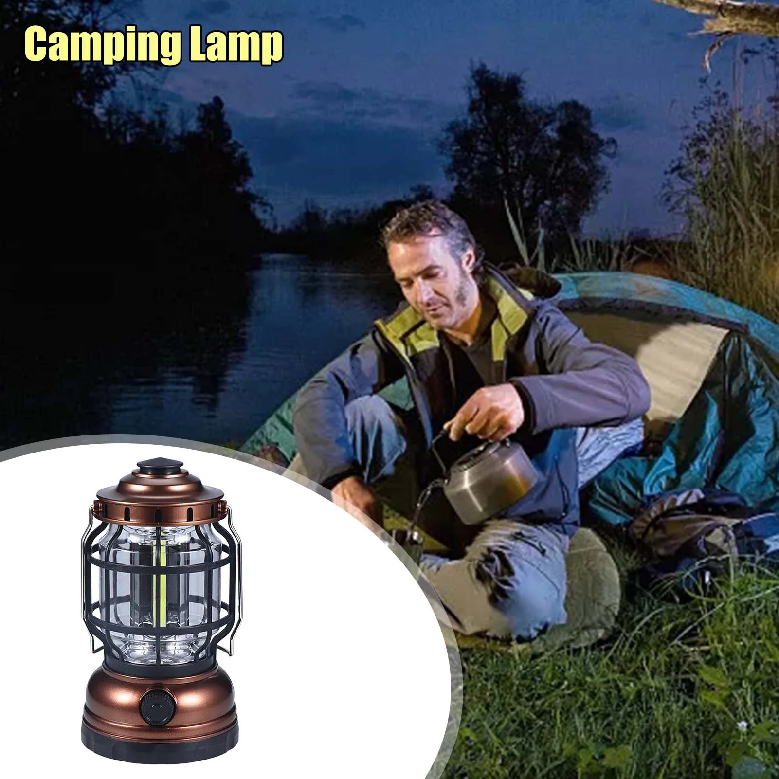 Camping Lantern Rechargeable - Led Camping Lanterns  Lights for Home Power Failure Portable LED Lamp with Adjustable Brightness