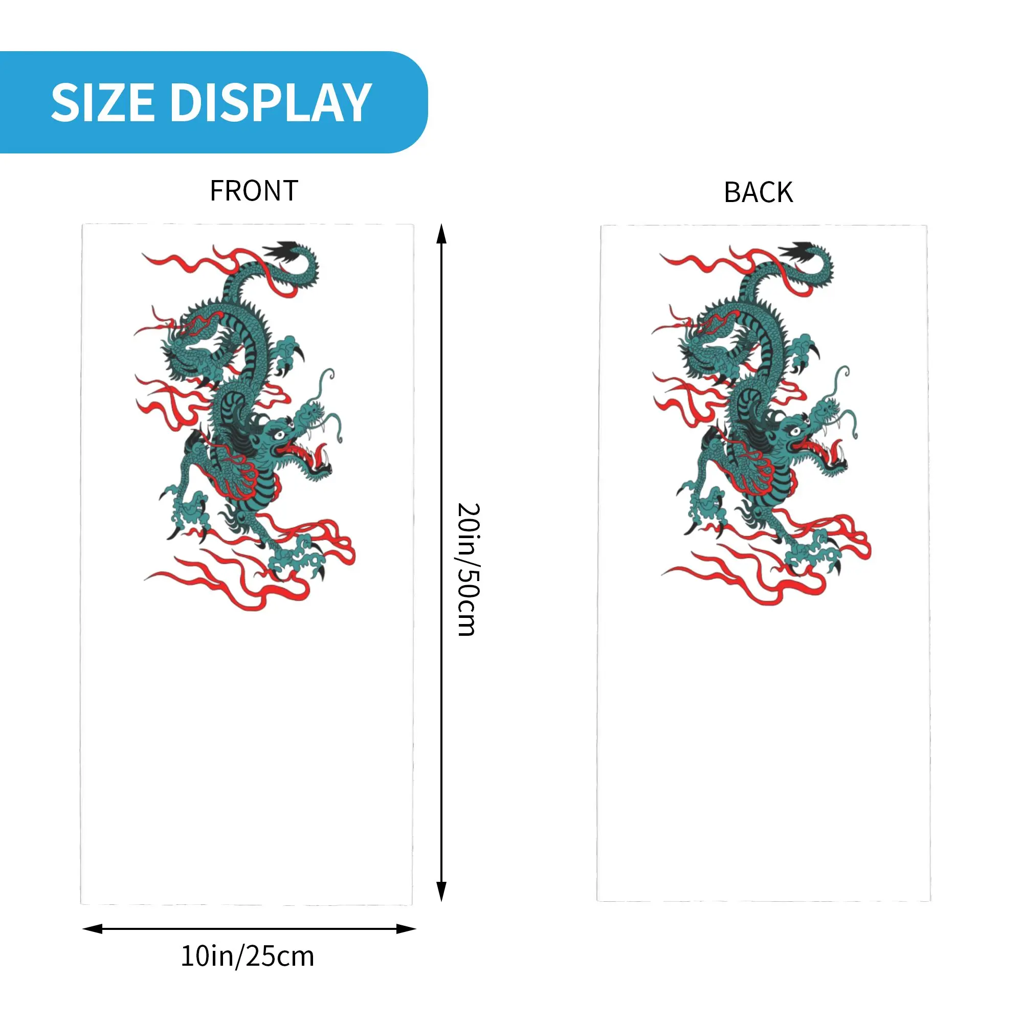 Custom Lucky Dragon Tradition Asian Style Bandana Neck Gaiter for Hiking Camping  Wrap Scarf Folklore Mythology Headband Warmer