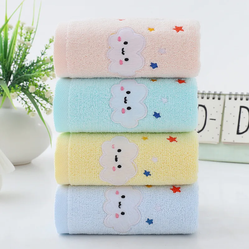 Home Cotton Children's Face Towel Cartoon Embroidery Kindergarten Elementary School Student Face Towel Soft Absorbent Towel