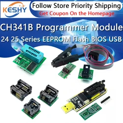 CH341B 24 25 Series EEPROM Flash BIOS CH341 USB Programmer Module + SOIC8 SOP8 Test Clip For EEPROM 93CXX / 25CXX / 24CXX