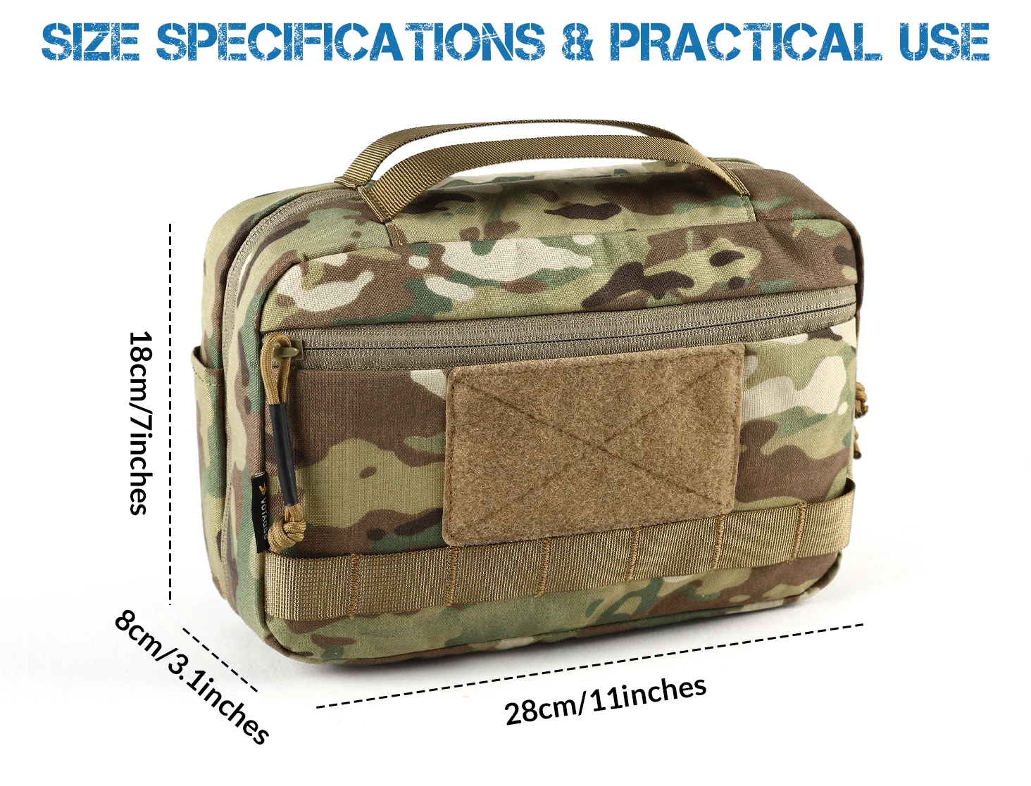VOTAGOO Taktische Kulturtasche, Hygienetasche, EDC-Werkzeug, Molle-Beutel, kleines Dopp-Set, Reise-Duschtasche für Herren – Detail 6