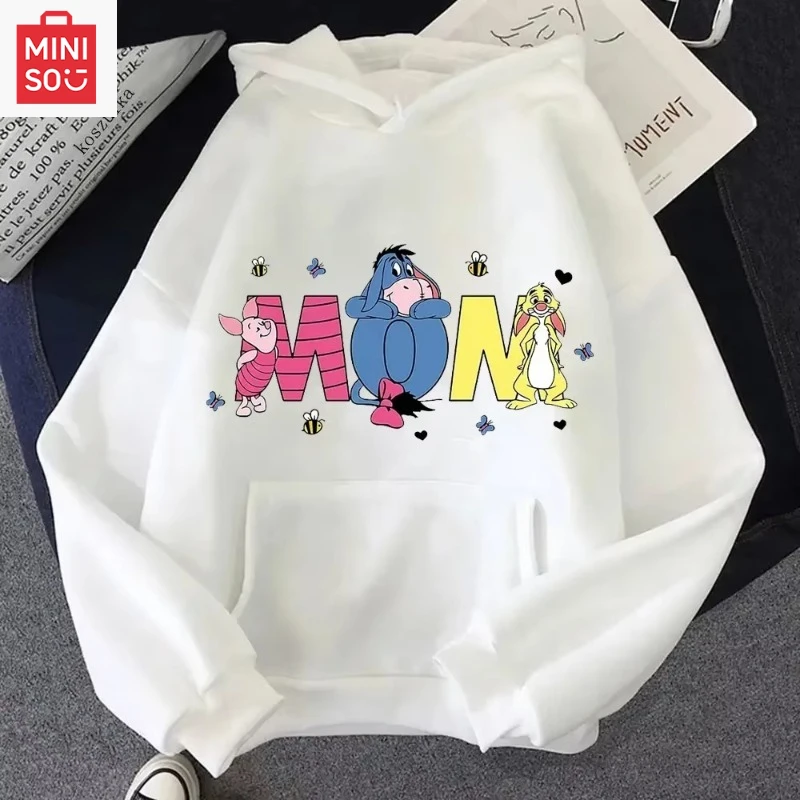 

Disney Cartoon DAD MOM Letters Graphic Hoodies Fashion Women Casual Hoodies Autumn Winter Harajuku Tops Simple Sweatshirts