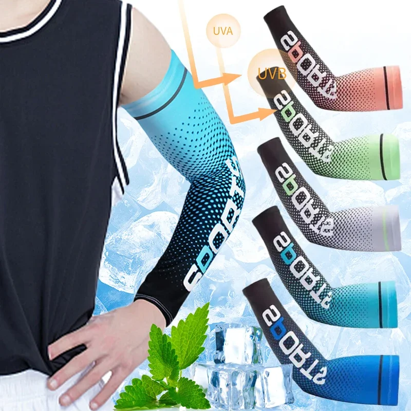 Men Cool Arm Sleeve Cover for Women Summer Sun Protection Ice Sleeve Sunscreen Arm Guard Sleeves for Basketball Running Cycling