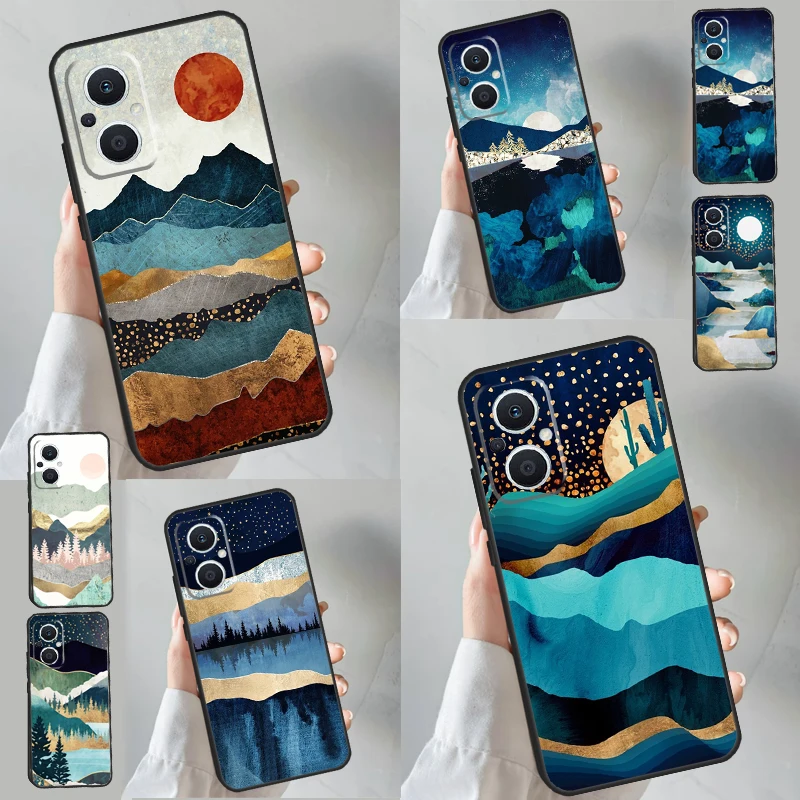 Ster Meer Bergen Geval Voor Oppo Reno 8T 4z 5z 11f 8 10 11 Pro 5 6 7 Lite Oppo Vondst X6 Pro X 2X3X5 Lite Dekking