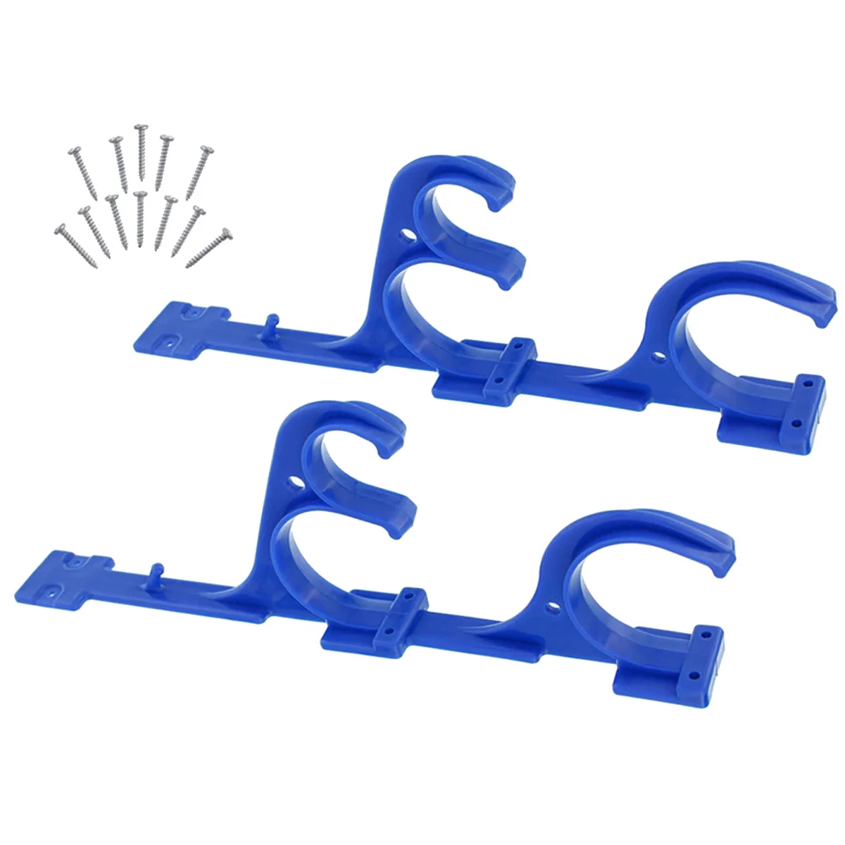 ชุดอุปกรณ์จัดเก็บอุปกรณ์ทำความสะอาดสระว่ายน้ำ 1 ชุด พร้อมราวแขวนพลาสติก ตะขอแขวนตาข่าย สำหรับจัดระเบียบบ้าน สวน โรงเรียน ร้านค้า สีฟ้า