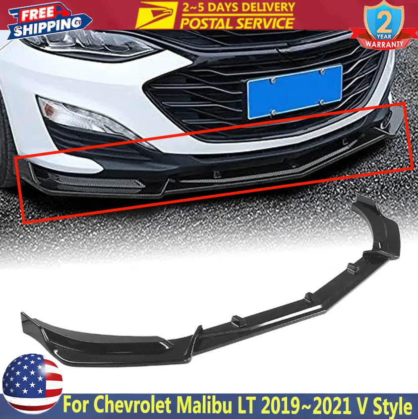 

Car Front Bumper Lower Cover Lip Protector For Chevrolet Malibu LT 2019 2020 2021 V Style Carbon Fiber Front Bumper Lip Splitter