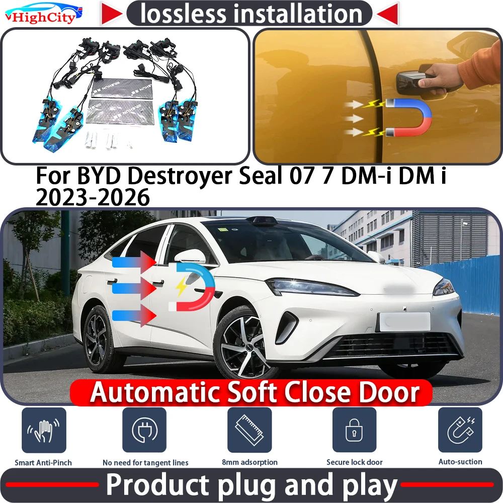 

HighCity Electric Closing Door Lock Actuator for BYD Destroyer Seal 07 7 DM-i DM i 2023-2026 Soft Close Power Latch System Auto