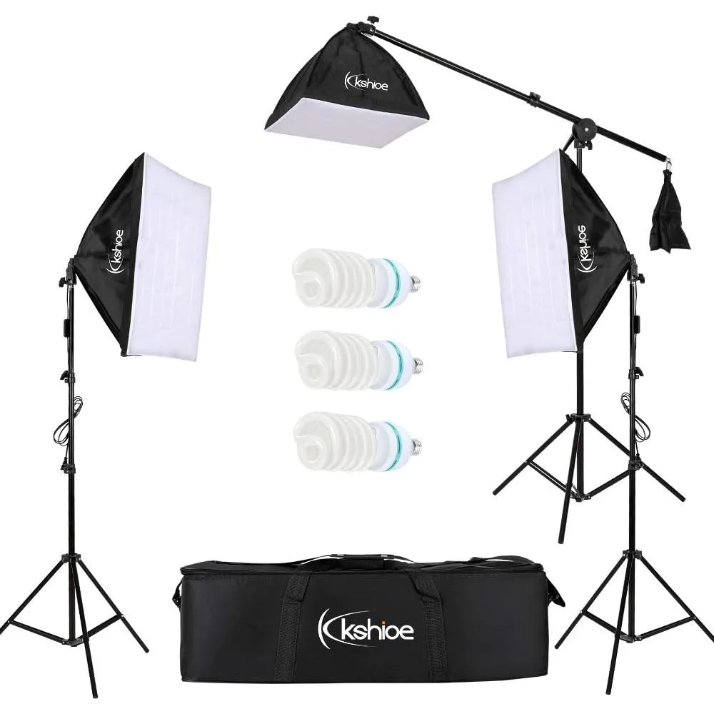 

Photography Softbox Lighting Kit Continuous Lighting System Photo Equipment Soft Studio Light with Light Stands and Convenient C