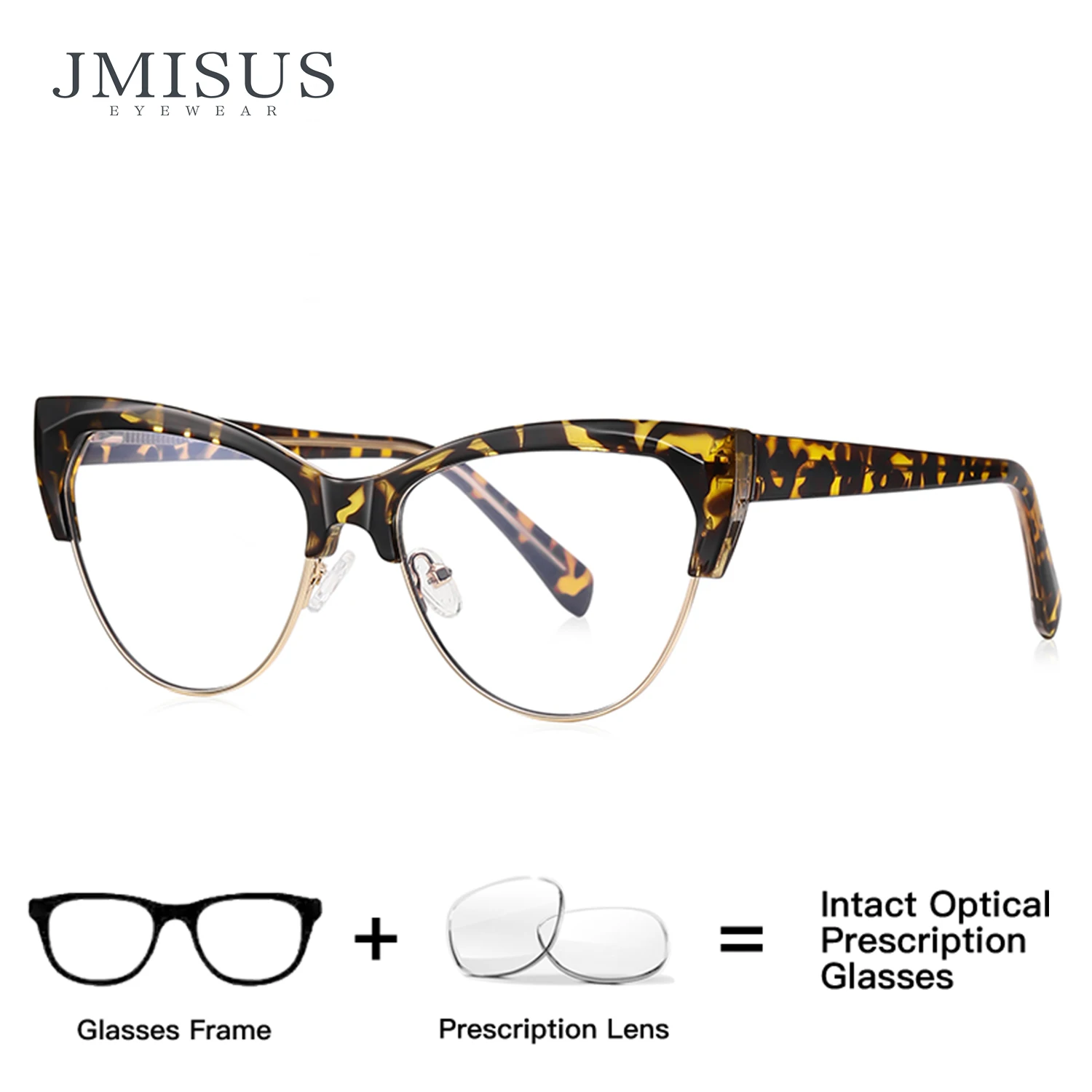 

JMISUS Japanese Classic Round Prescription Eyeglasses High-quality Metal Cateye Photochromic Optical Glasses for Women