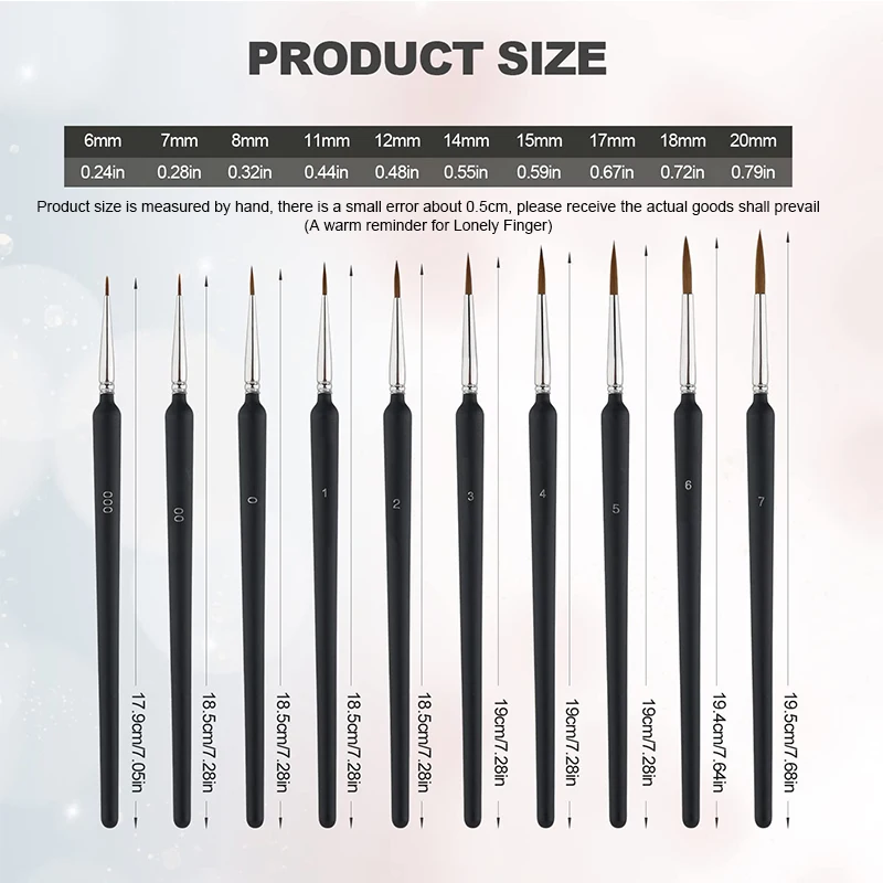 11pcs Miniature Paint Brushes Set Fine Detail Paint Brush Fine Mini Artist Brush For Watercolor Painting Acrylic Face Paint