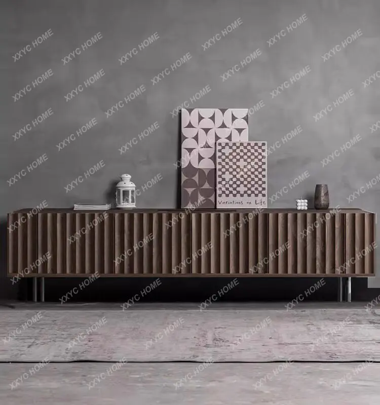 

L-sandy wind solid wood TV cabinet small apartment living room floor cabinet