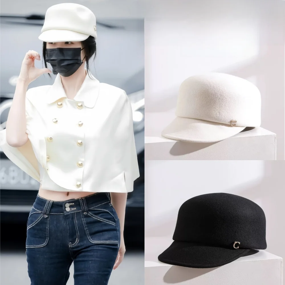 elegant-british-style-woolen-riding-hat-women's-versatile-retro-newsboy-cap-autumn-winter-duckbill-hat-fashionable-roun