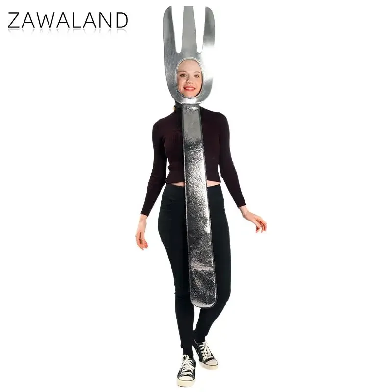 Zawaland السكاكين الشوك والملاعق تأثيري حلي كرنفال ملابس تنكرية زوجين يتوهم أدوات المائدة الزي مرحلة الأداء دعوى