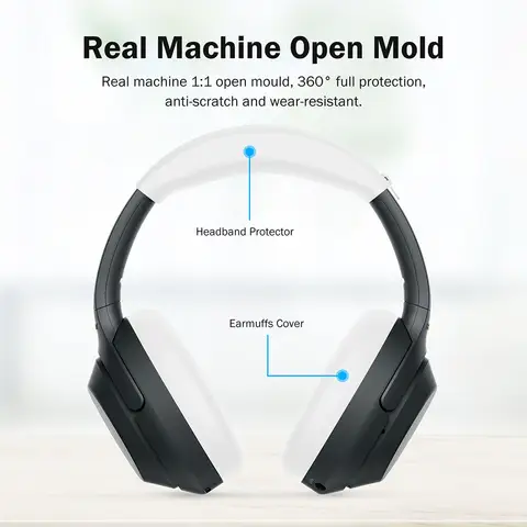 Silicone Ear Pads Cushion Cover for Sony ULT WEAR WH-ULT900N/WH-1000XM3/XM4 Anti-Scratch Earpads Headbeam Sleeve Protective Case