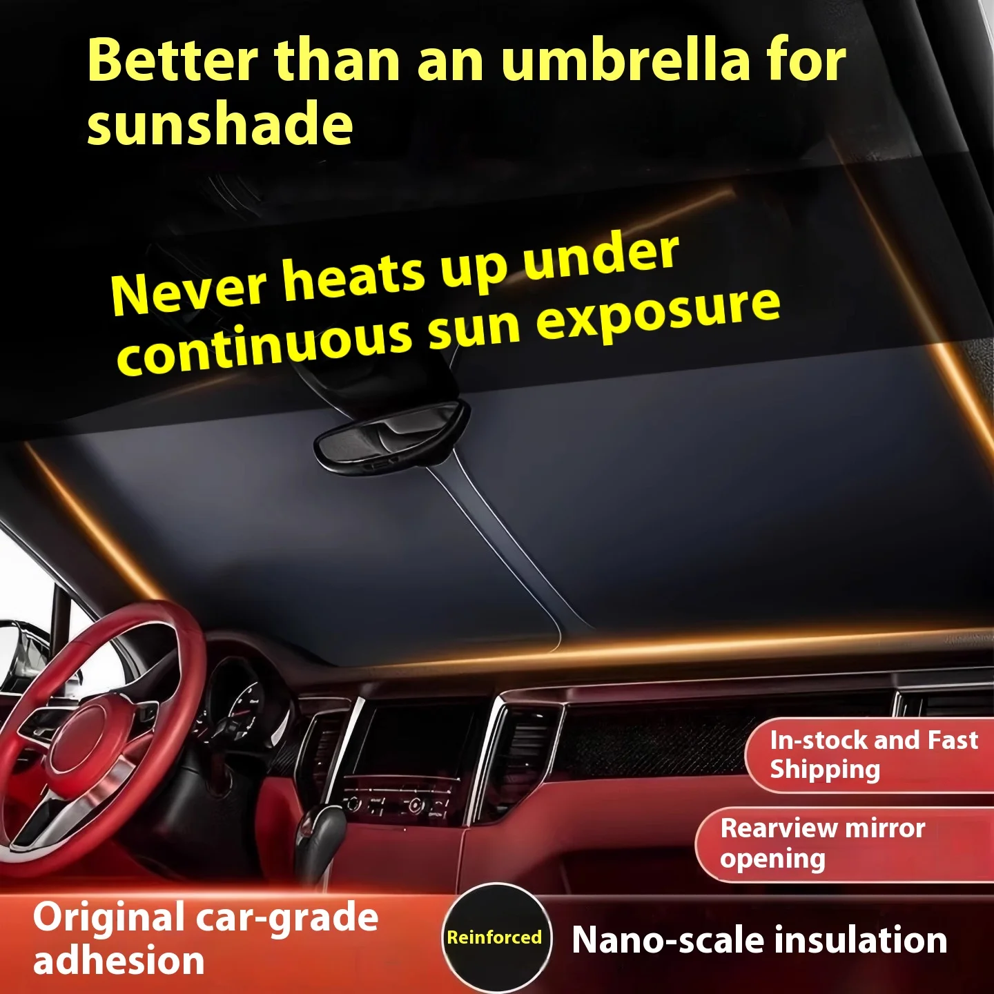 For Toyota Rongfang RAV4 Camry CHR Corolla Car Sunshade Front Shield Sunscreen Thermal Insulation Parasol Visor view 3