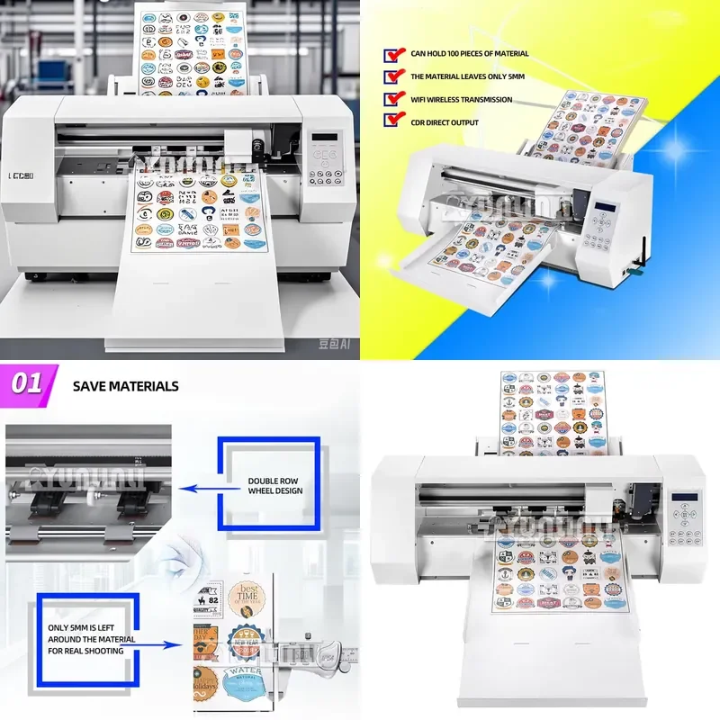 350mm Width A3 A4 Electric Label Die Cutting Machine Automatic Paper Feeding Self-Adhesive Label Machine CDR Output