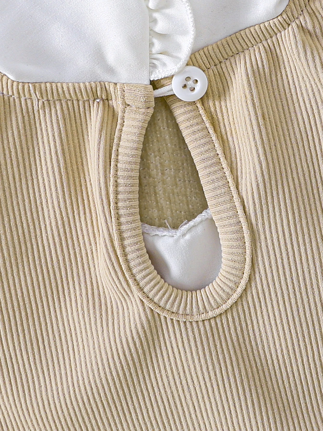 Frühling/Herbst Baby Mädchen (0-4 Jahre) Beige Peter-Pan-Kragen Strickoberteil & Spitzenbesatz-Hose 2-teiliges Set: Weicher Hautfreundlicher Strickstoff, Warm – Detail 7