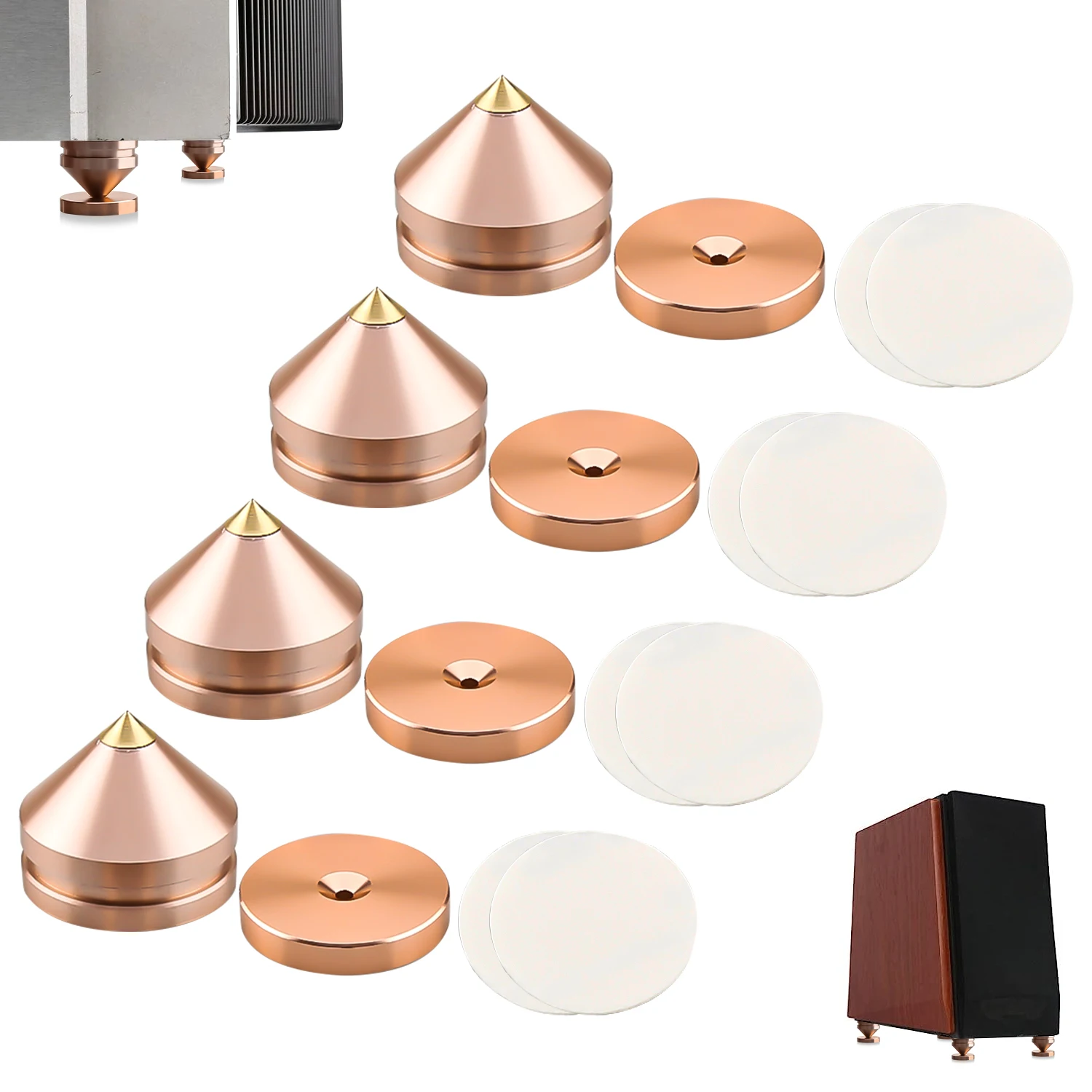 Audiocrast FT2023 4/8Sets speaker Stand Feet Foot Pad aluminium alloy metal Spikes Cone Floor Foot Nail M23*20