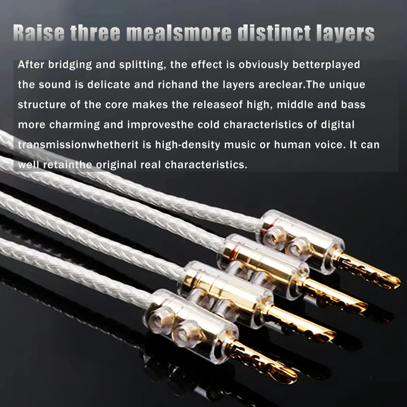 4PCS Hifi OCC Silver Speaker Jumper Bridge Aaudio Cable Over Machine Line Speaker Cable Gold Plated Banana Y Plug Speaker Wire