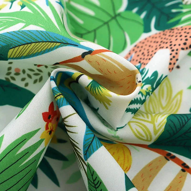 0-5-year-old baby summer short sleeved shorts set, beach style printed short sleeved shirt+casual pants two-piece set