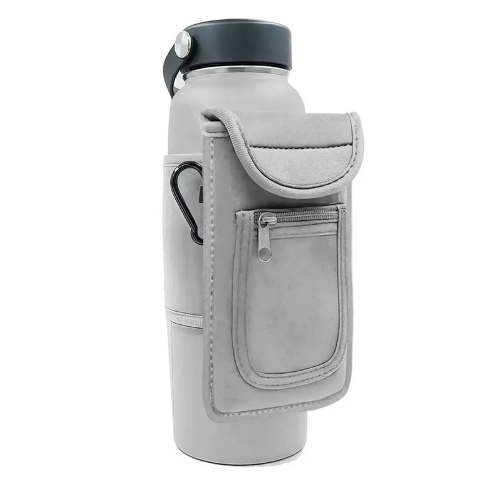 

Portable Gym Bottle Pouch Phone Holder Large Capacity Water Bottle Bag Easy Attachment with Carabiner Gym Sling Bag