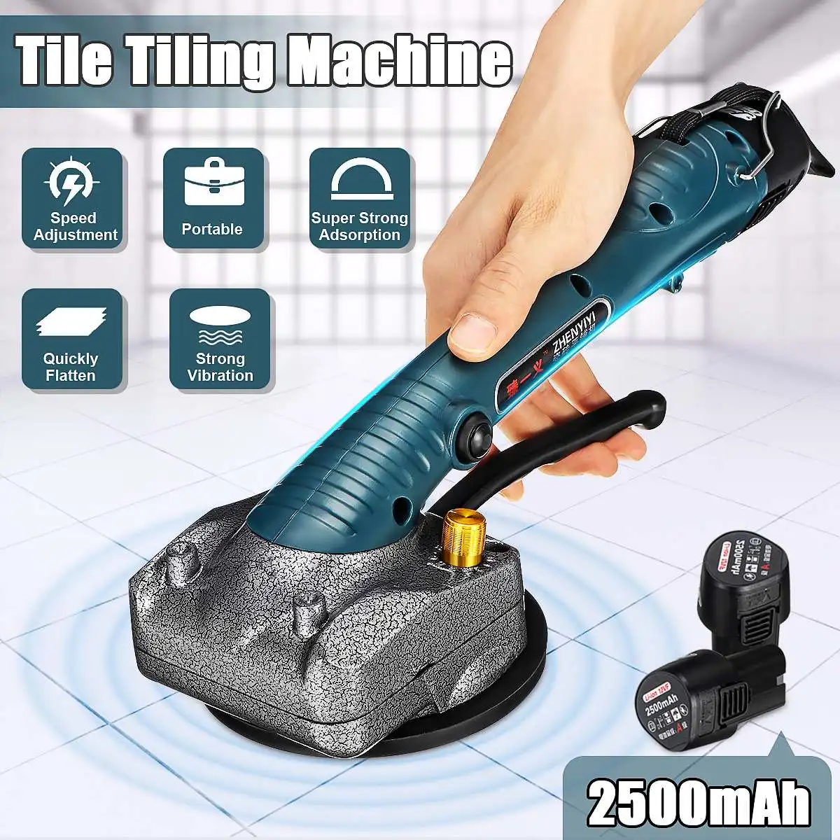 Drillpro 600W Tile Tiling Machine Wall Floor Tiles Laying Tile Vibrating Machine Tiling Tool with 2pcs Batteries Power Tool