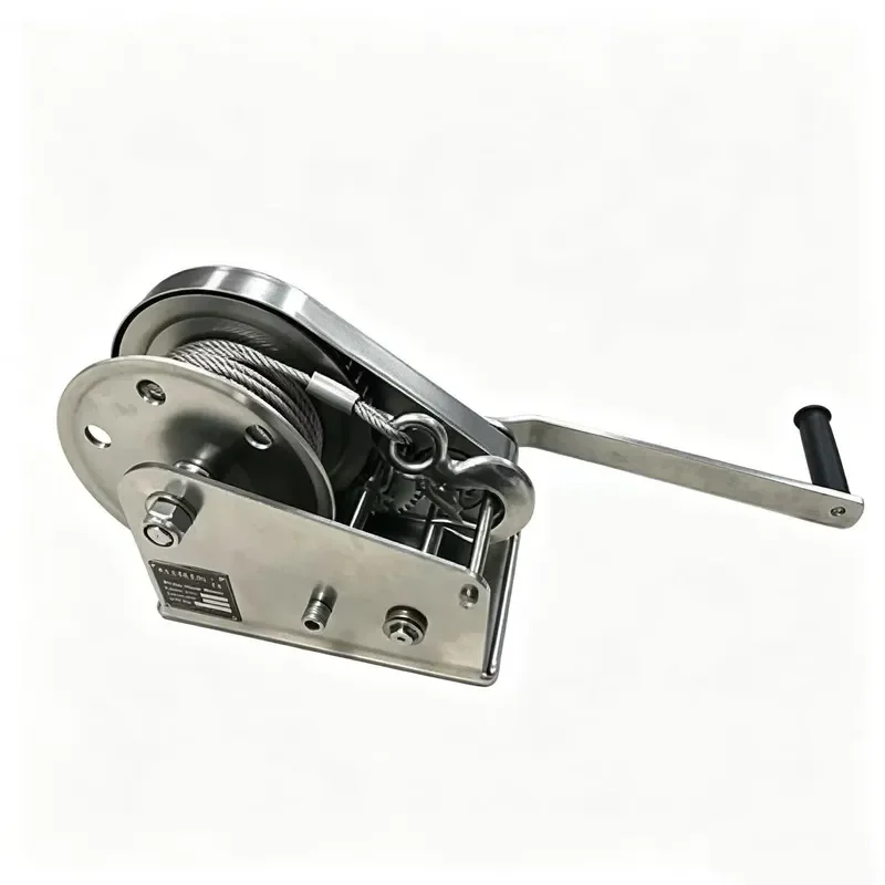 3800lb Heavy Duty Steel Hand Winch Portable Gear Crank with Wire Rope for Marine Boat Trailer Camping Off Road Recovery Tool