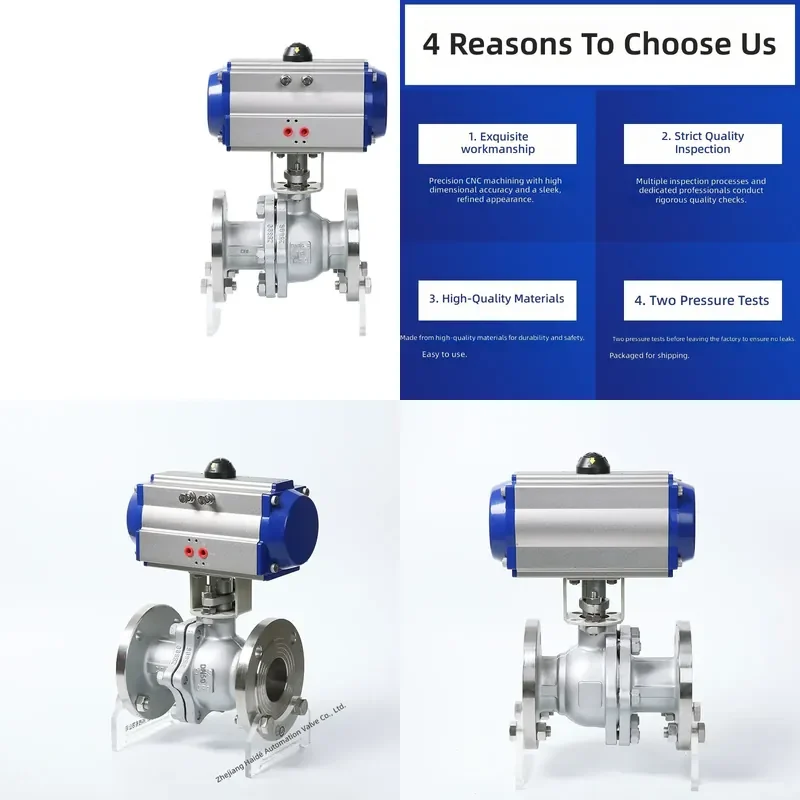 for 304 Stainless Steel Flanged Pneumatic Ball Valve Custom Soft Seal High Temperature Resistant One Way Floating Ball Valve