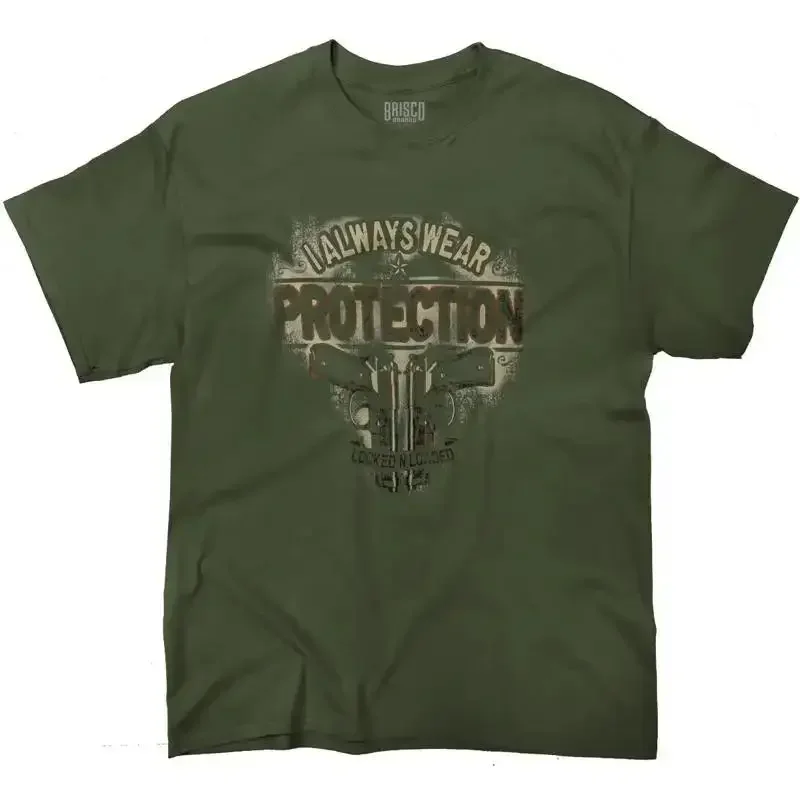 Protect 2nd Amendment Gun Rights Sarcastic Mens Casual Crewneck T Shirts Tees