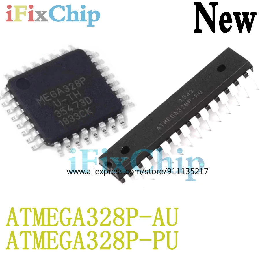 ATMEGA328P-AU MEGA328P-PU QFP-32 DIP-28 Chipset, 100% Novo, 1 Pc