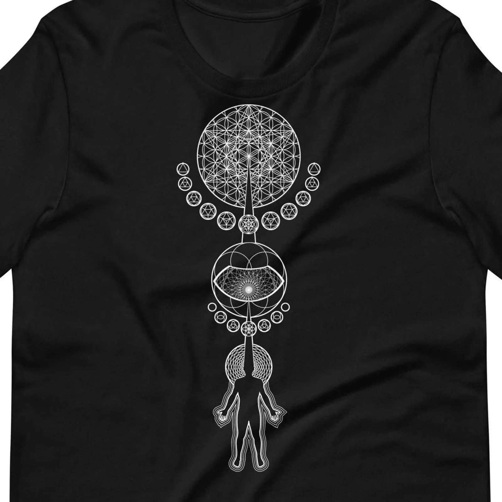 T-shirt vintage « Âme humaine, Univers, Dieu, Géométrie sacrée, Unité, Conscience, Spirituel » – Confortable et légèrement délavé
