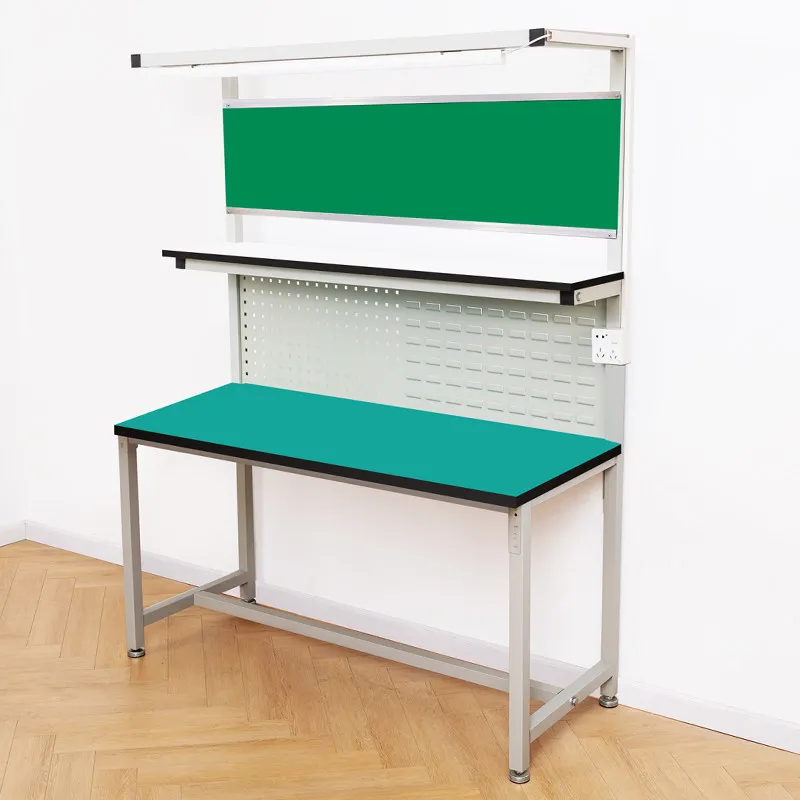 Workbench with lamp hanging board Factory double-layer injection molding machine operation table maintenance inspection table
