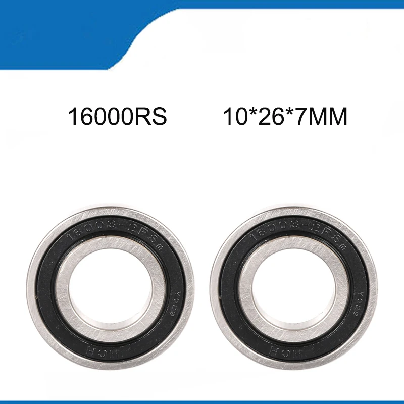 

High Quality Bearing 5/10PCS 16000RS 16000-2RS Rubber Sealing Corrosion Resistielded 10*26*7 MM Deep Groove Ball Bearing ABEC-1