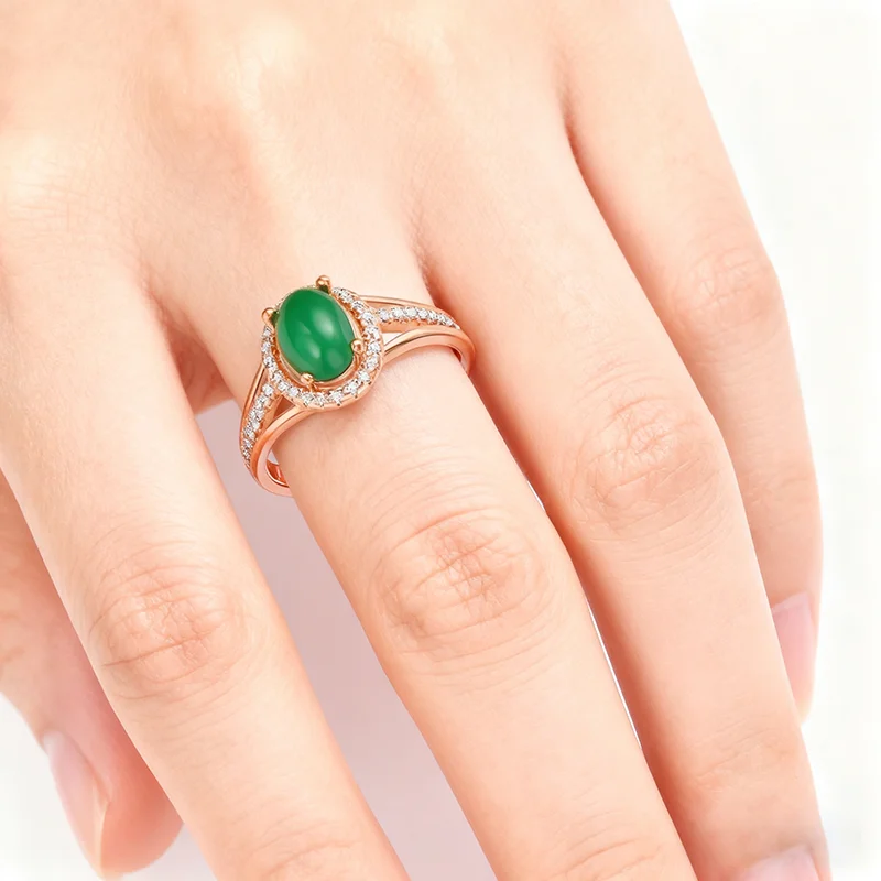 

925 Sterling Silver Jewelry Ring Cubic Zircon Square Oval Beads Resizable Adjustable for Wedding Engagement Jewelry