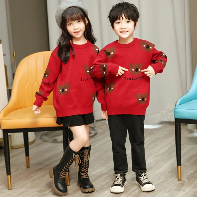 Matching Family Sweaters Autumn Winter Mum Daughter Dad Son Knitwear Tops Couple Outfit Adults Kids Men Women Christmas Clothing