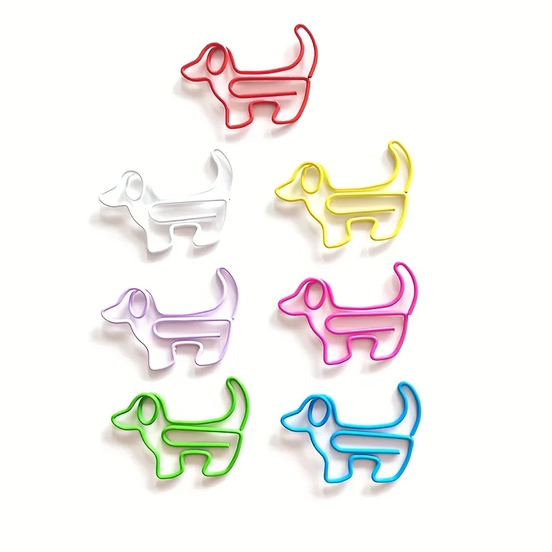 50pcs Dachshund-Shaped Paper Clips, Dog Breed Office & Supplies, Multicolor Bookmark & Binder Clips for Dachshund Lovers, Clip