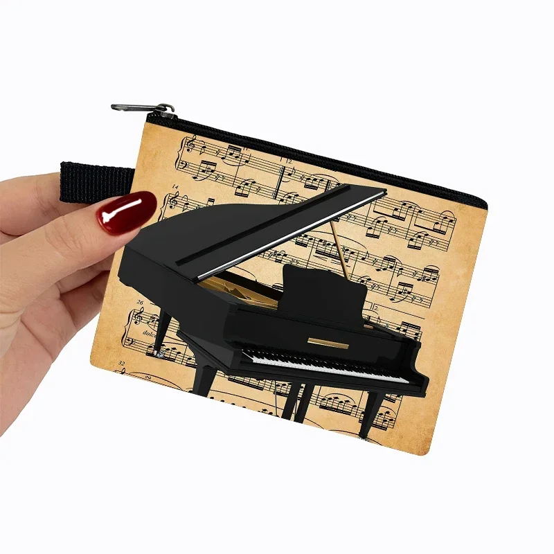 Hot Sale Music Note Coin Purse Women Piano Guitar Wallet Money Bag Girls Purses Small Clutch  Credit Card Keys Holder Bags Gift