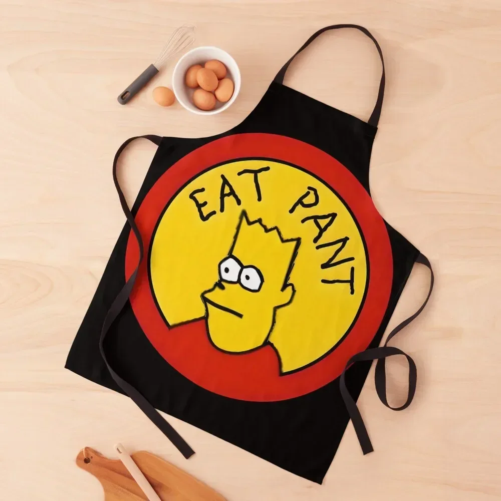 Eat pant Bart meme logo draw handwritten Apron Kitchen Items Kitchen on the wall Teacher Household Items Kitchen Apron