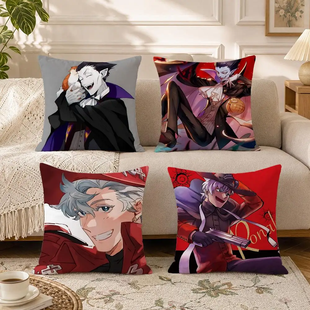 The Vampire Dies in No Time Cushion Cover Soft Square Throw Pillow Covers Set for Sofa Bedroom Car Home Decoration